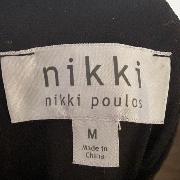 Nikki Poulos Black Ruffle V-Neck Sleeveless Maxi Dress Medium - Picture 3 of 3